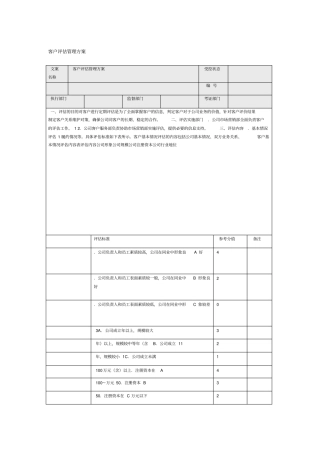 客户评价管理方案