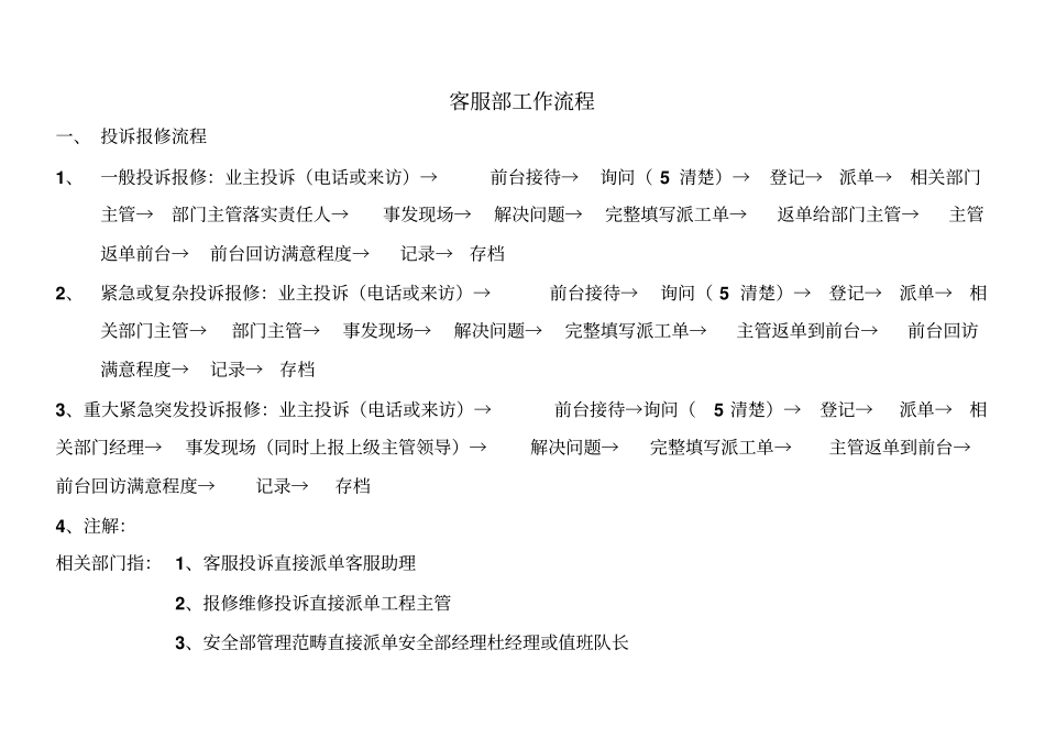 客服部工作流程_第1页