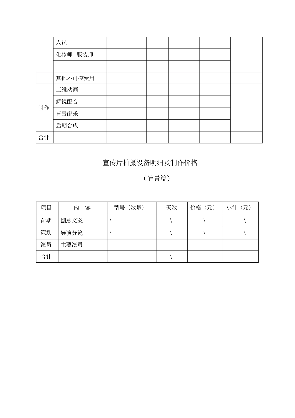 宣传片拍摄设备明细及制作价格_第2页