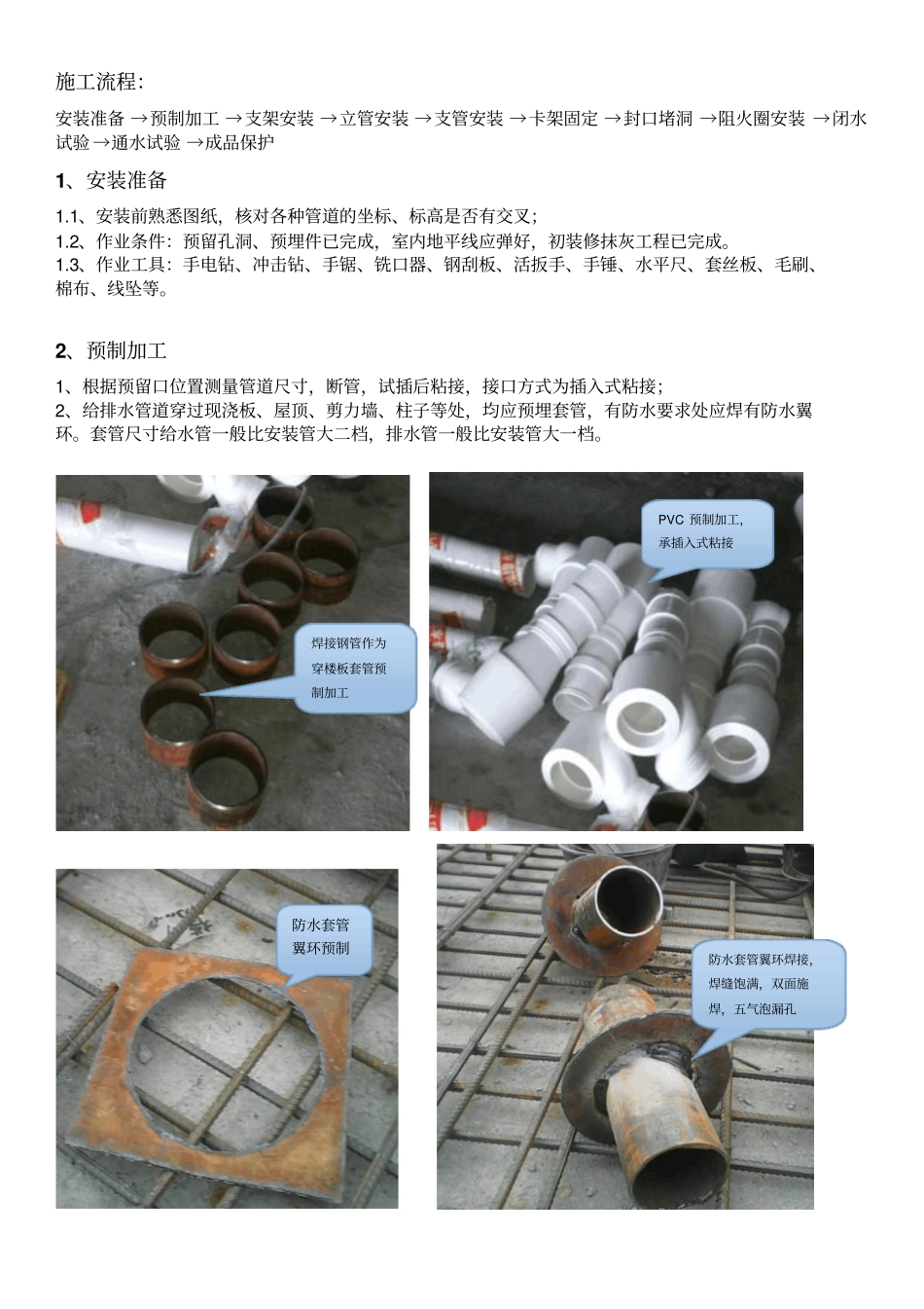 室内PVC塑料排水管道安装_第1页