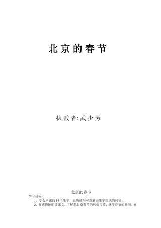 简案北京的春节