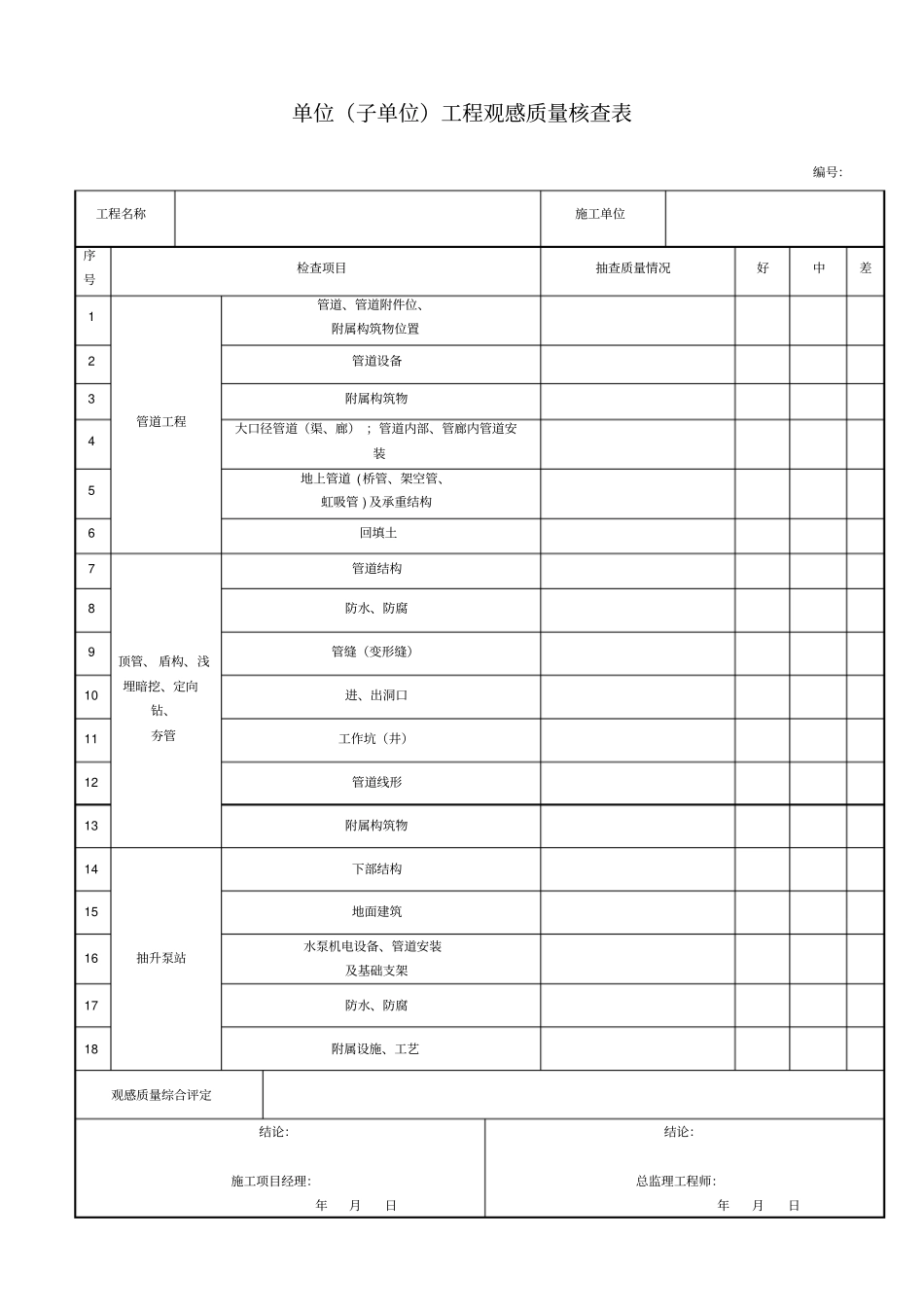 室外管道分部、分项、检验批资料_第3页