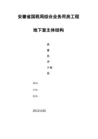 地下室主体评估报告