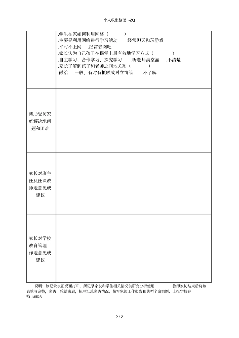 家访记录表10张_第2页