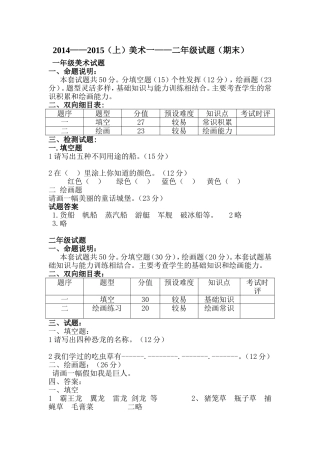 2015下学期美术期末