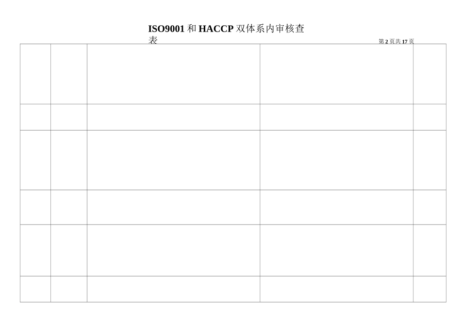 ISO9001和HACCP内审核查表_第2页