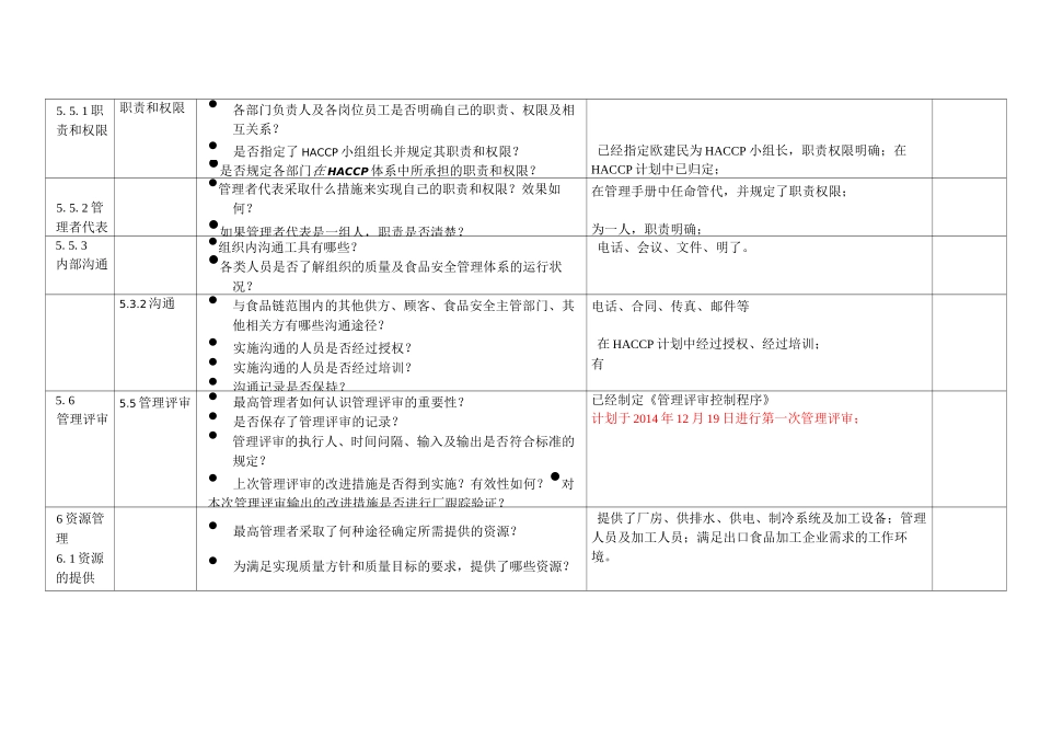 ISO9001和HACCP内审核查表_第3页