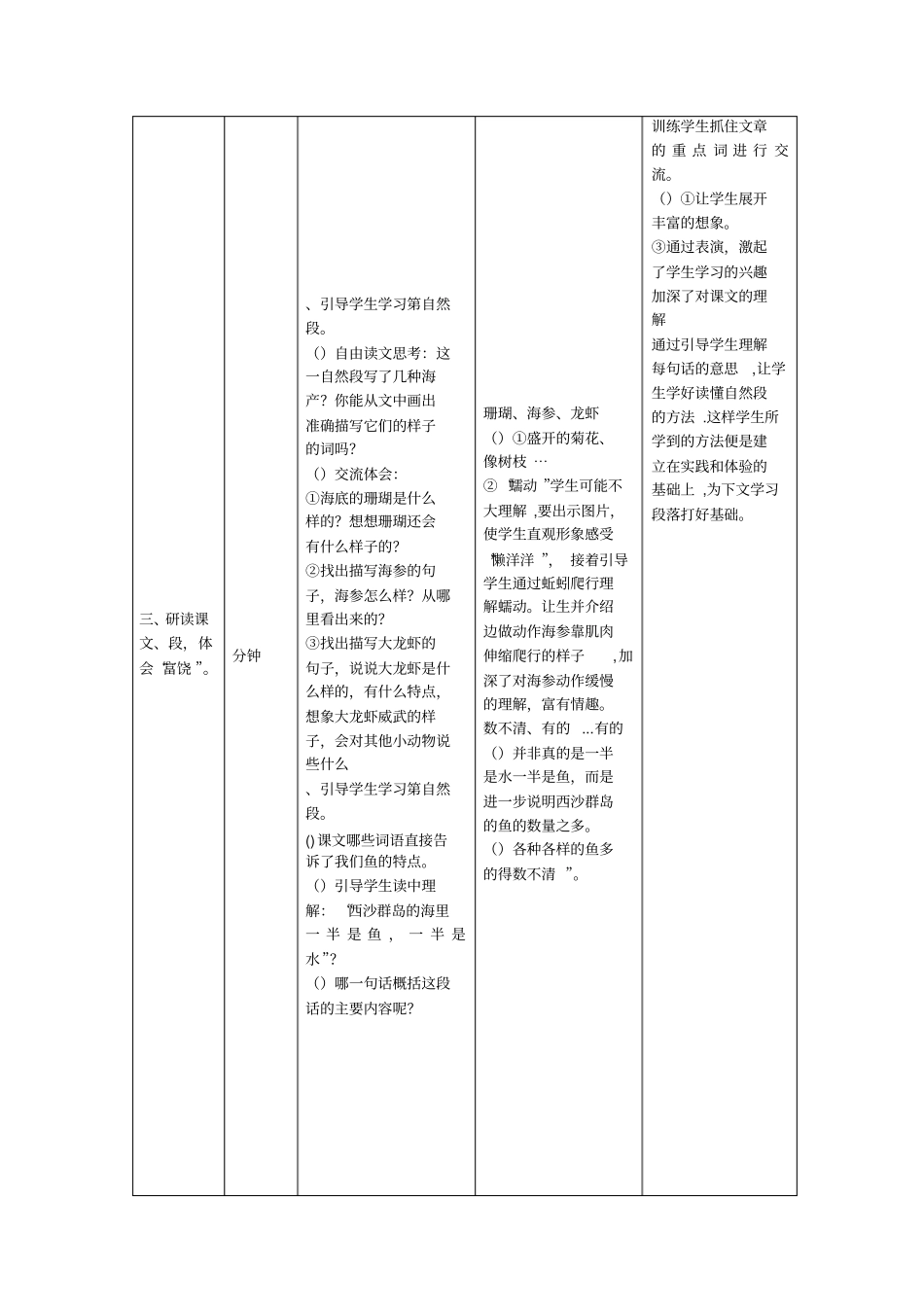 富饶的西沙群岛教学设计及反思_第3页