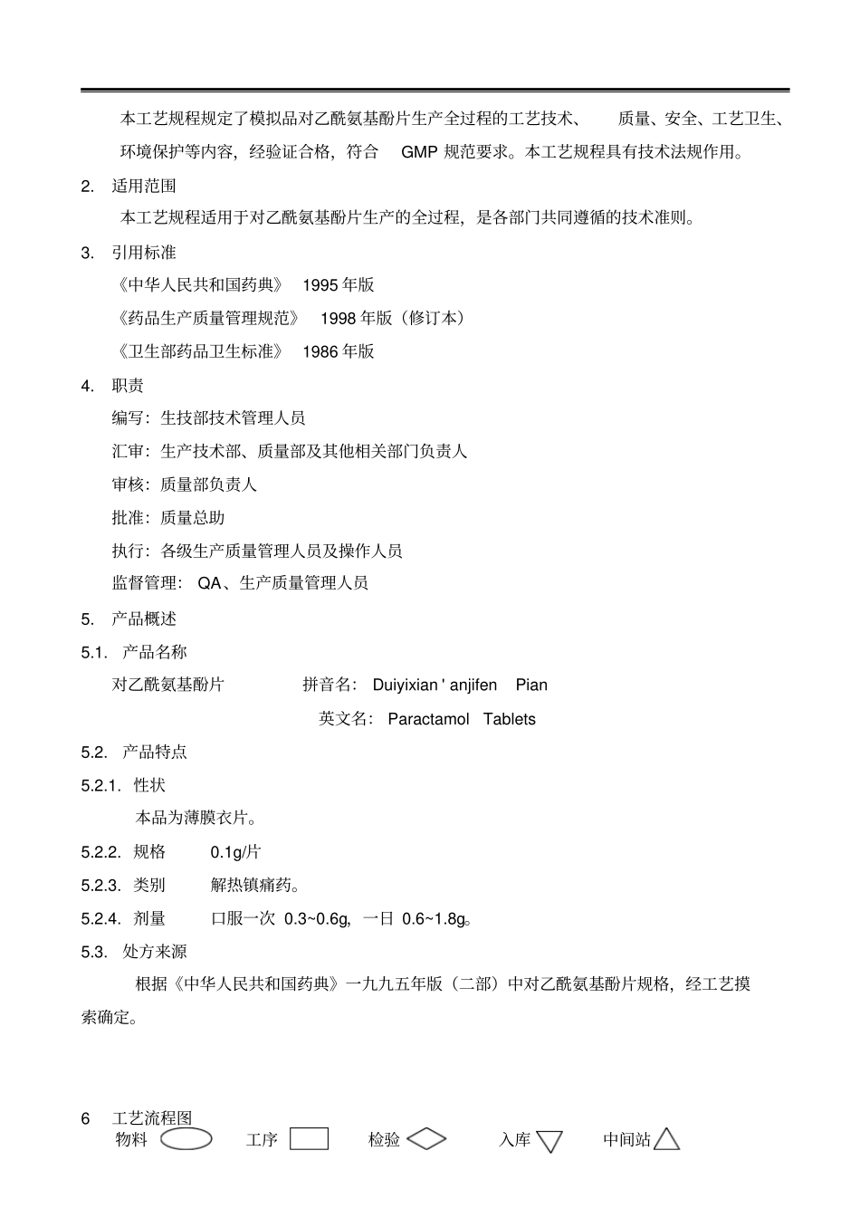 对乙酰氨基酚片模拟品工艺规程资料_第3页