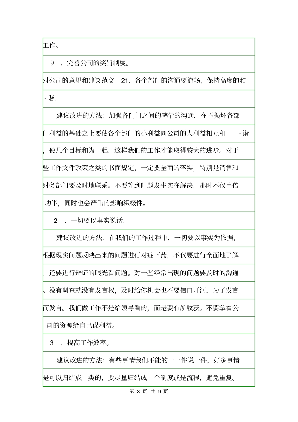 对公司的意见和建议范文意见_第3页