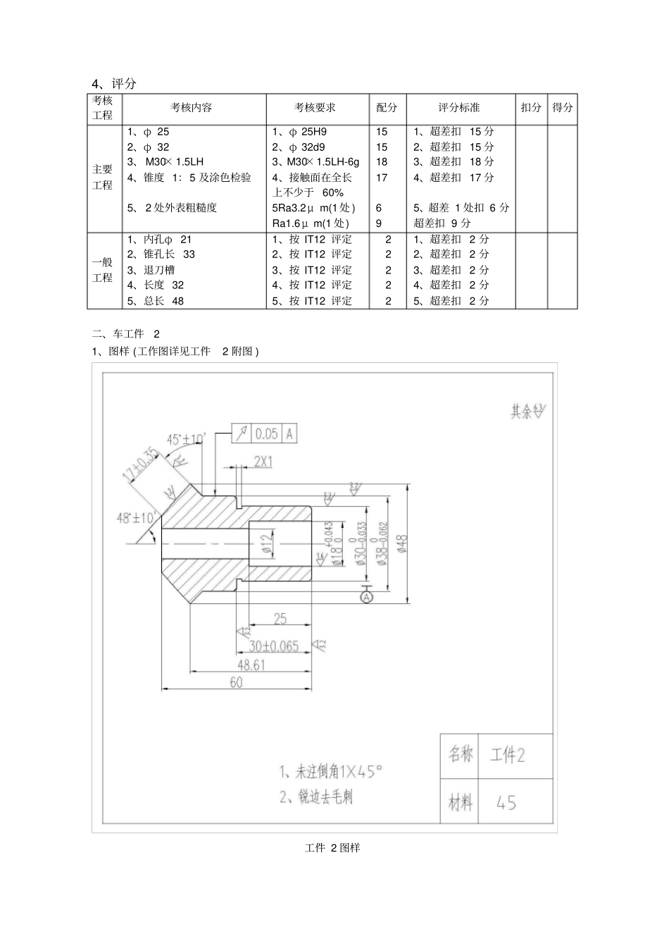 对口单招机电类综合技能考核试题库车工【】_第3页