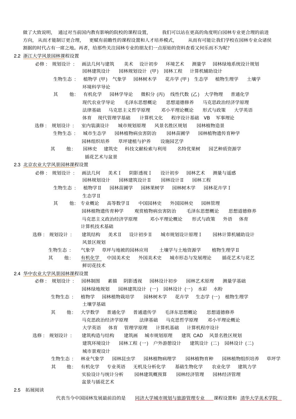 对我校风景园林专业课程设置分析与建议_第2页