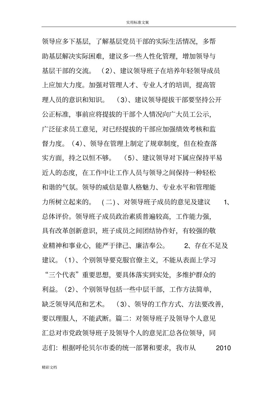 对领导意见和建议_第2页