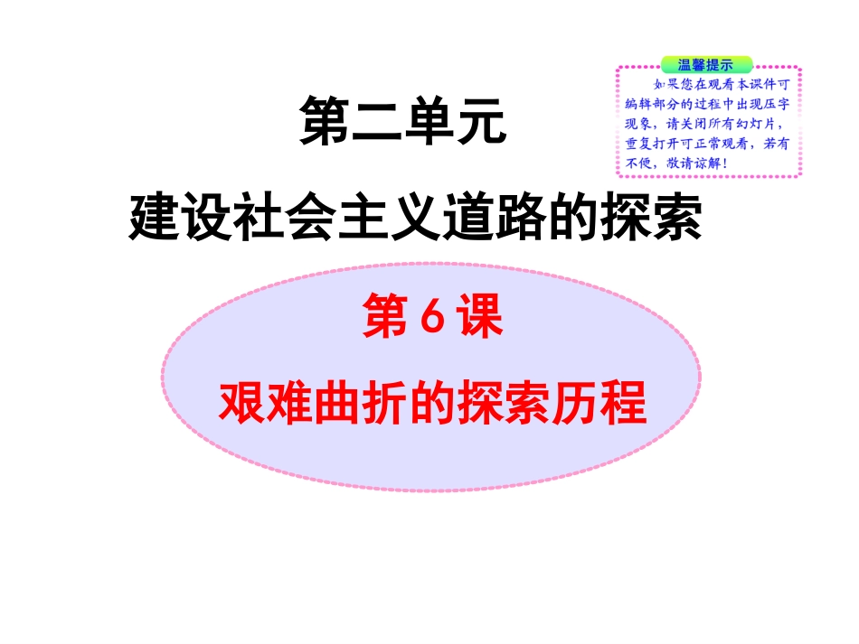 北师大版八年级历史下册同步课件：第6课艰难曲折的探索历程（31张)_第1页