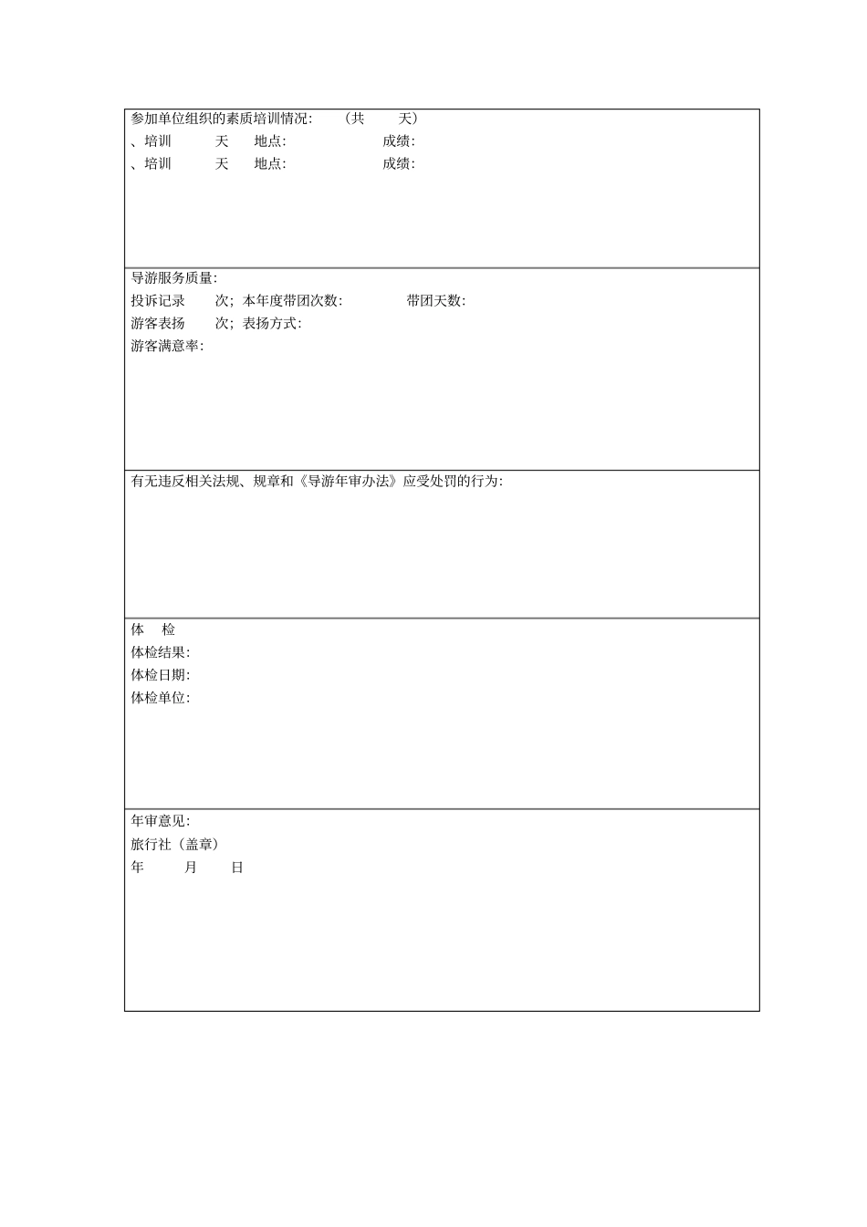 导游证IC卡年审登记表_第2页