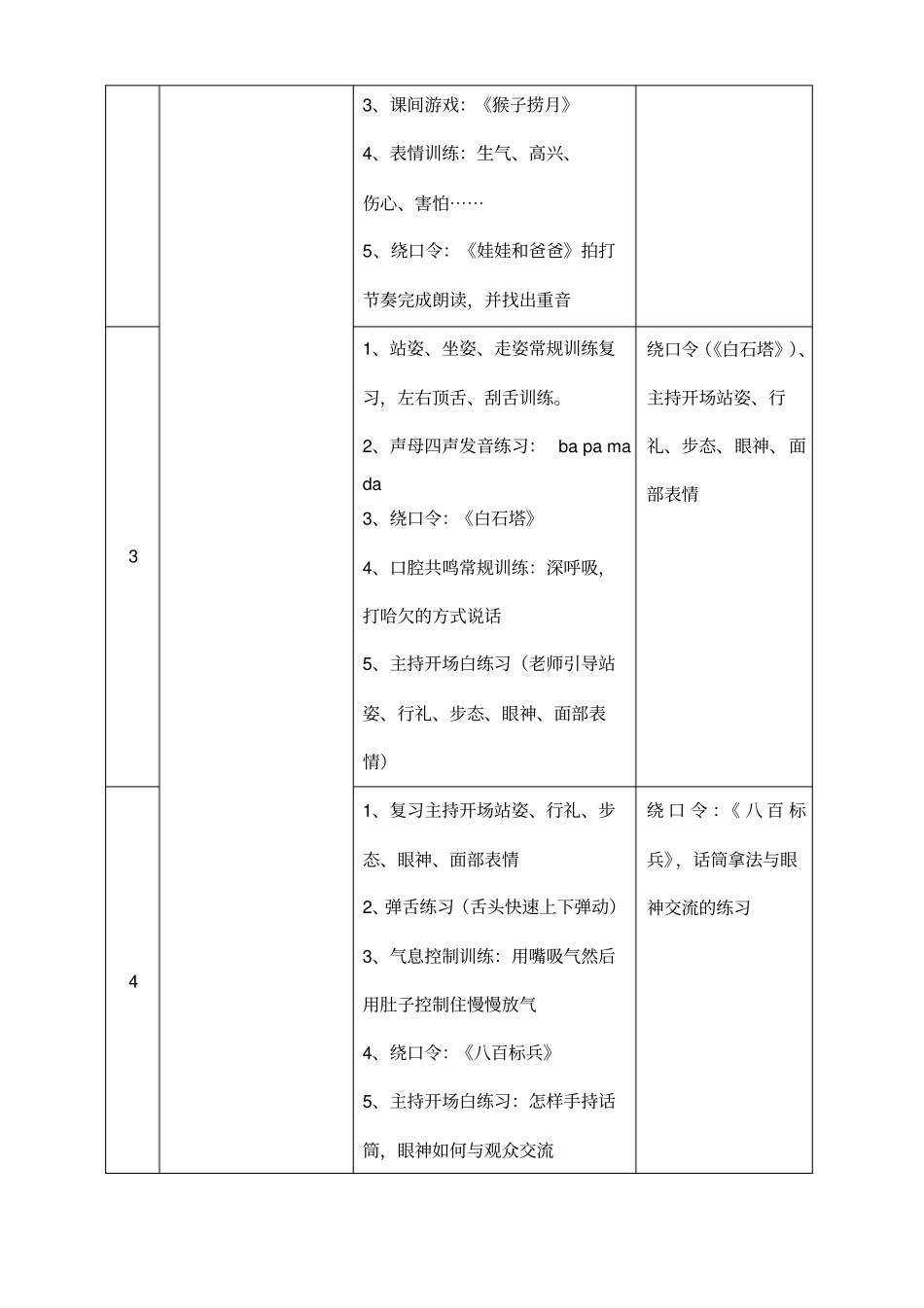 小主持人班教学计划_第2页
