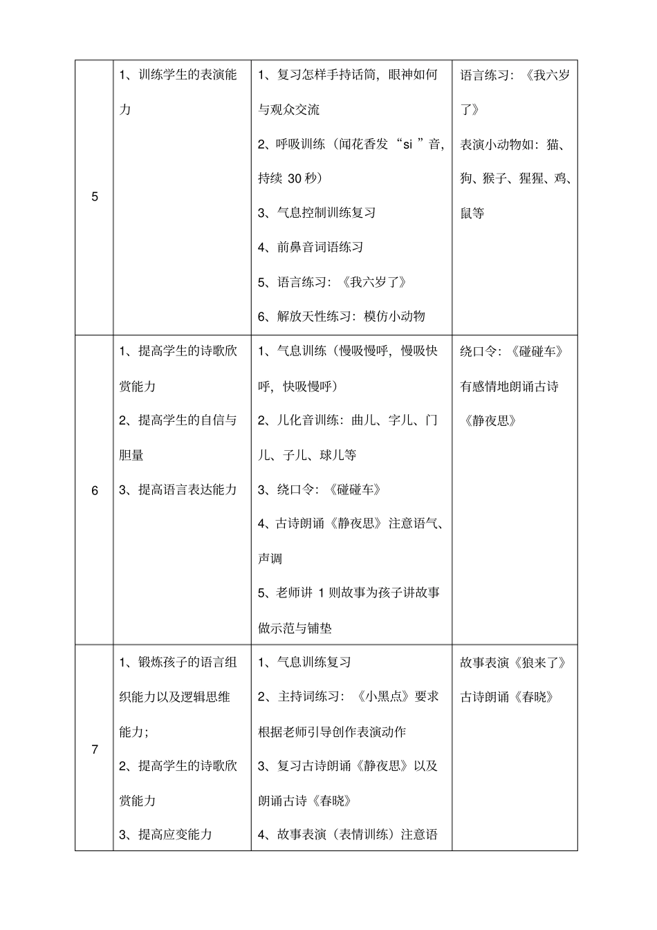 小主持人班教学计划_第3页