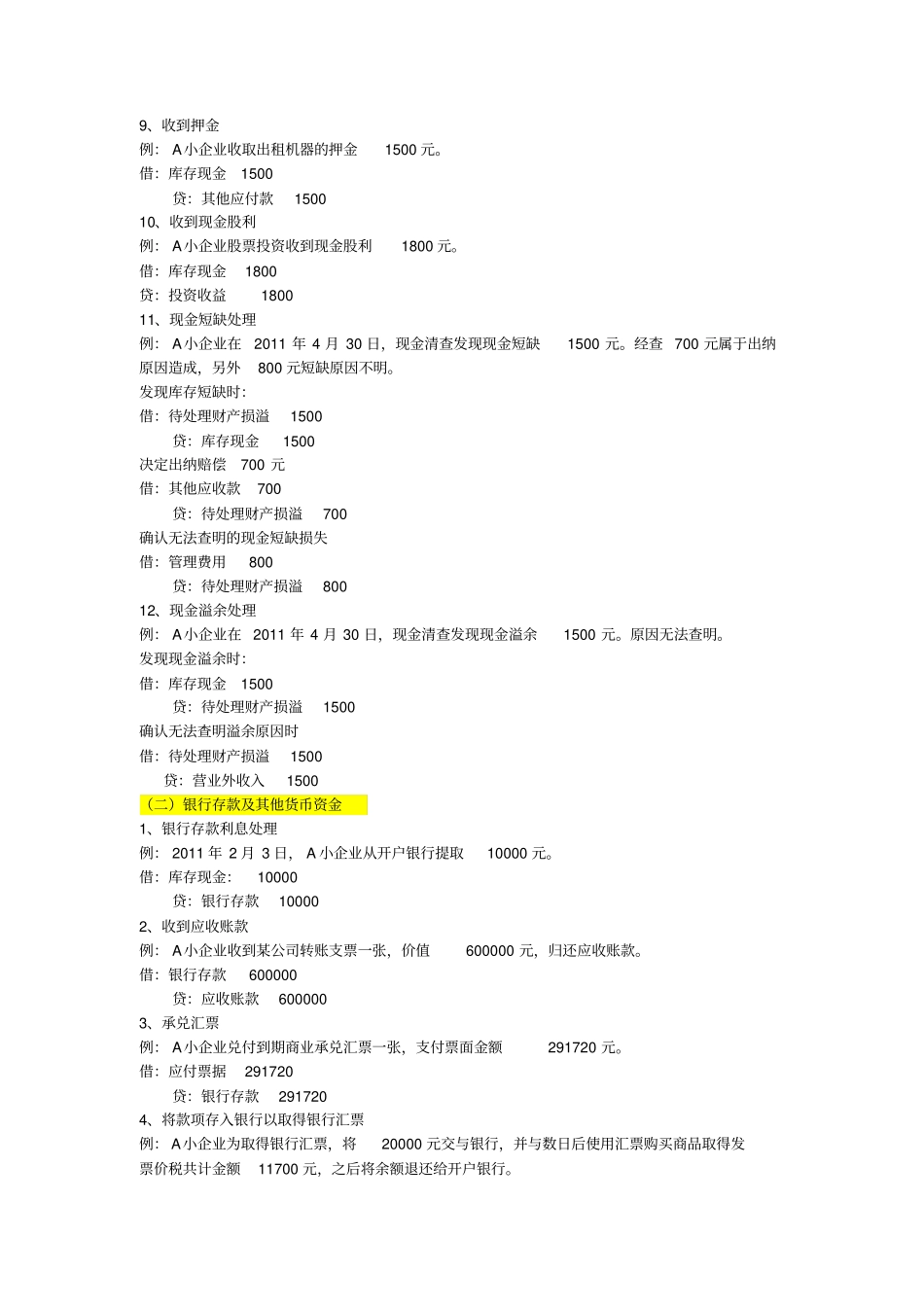 小企业会计准则实务分录_第2页