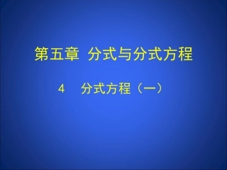 分式方程第一课时