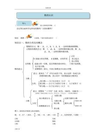 小升初专题复习1：数地认识-中