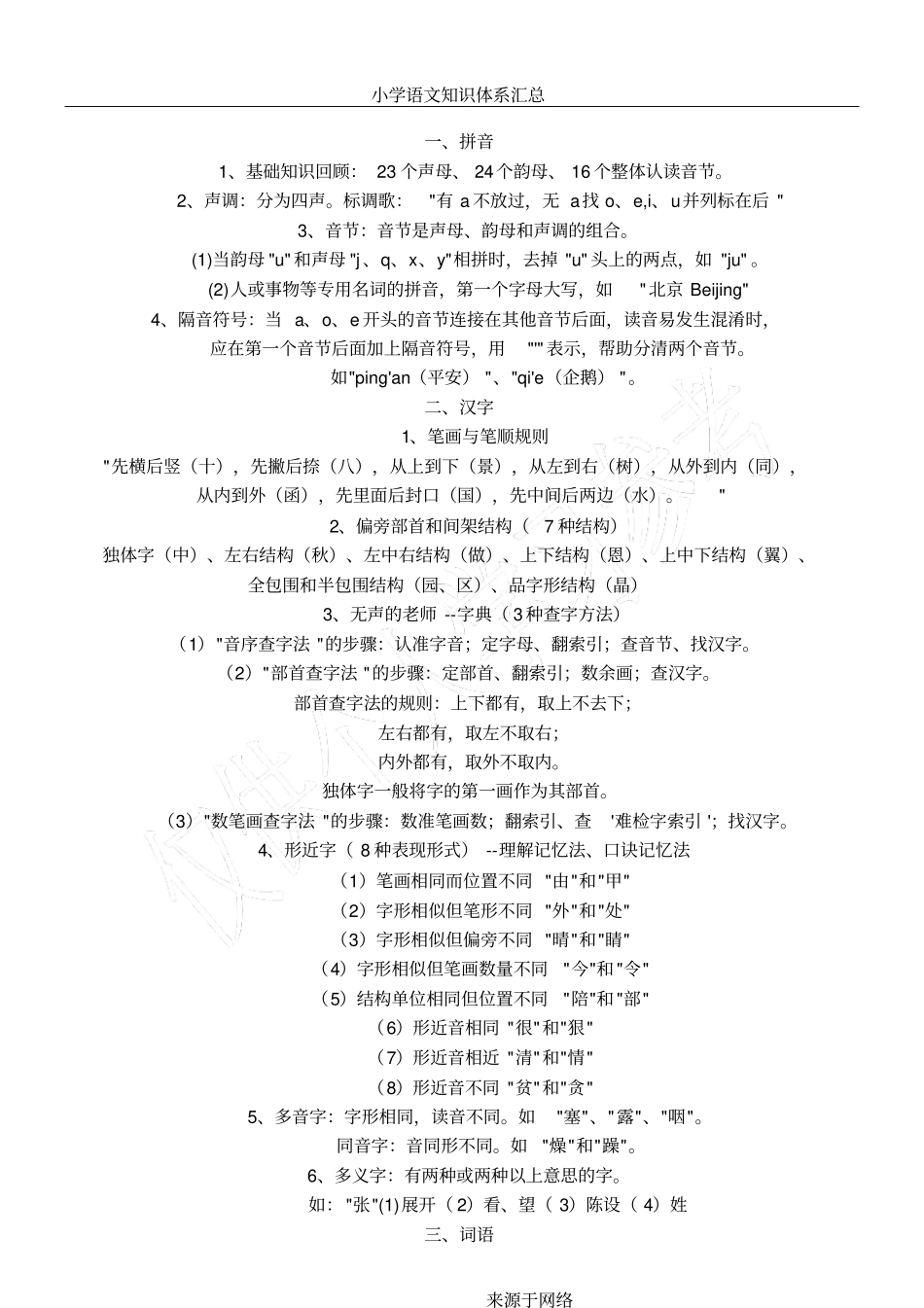 小升初必备资料语文1知识体系总汇_第1页