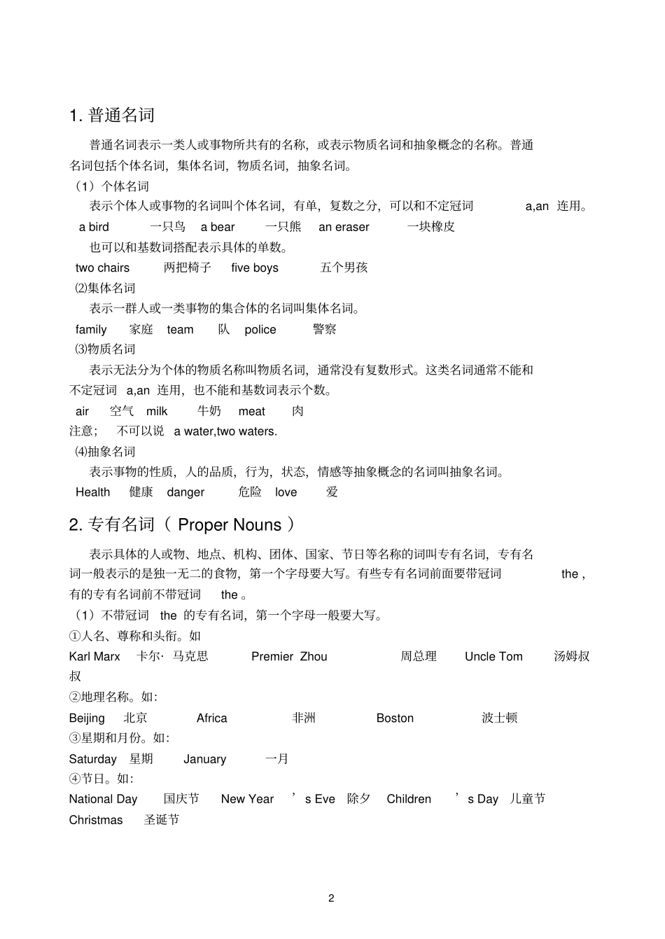 小升初英语名词专项_第2页