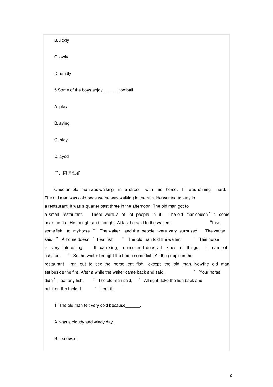 小升初英语练习题10北师大版_第2页