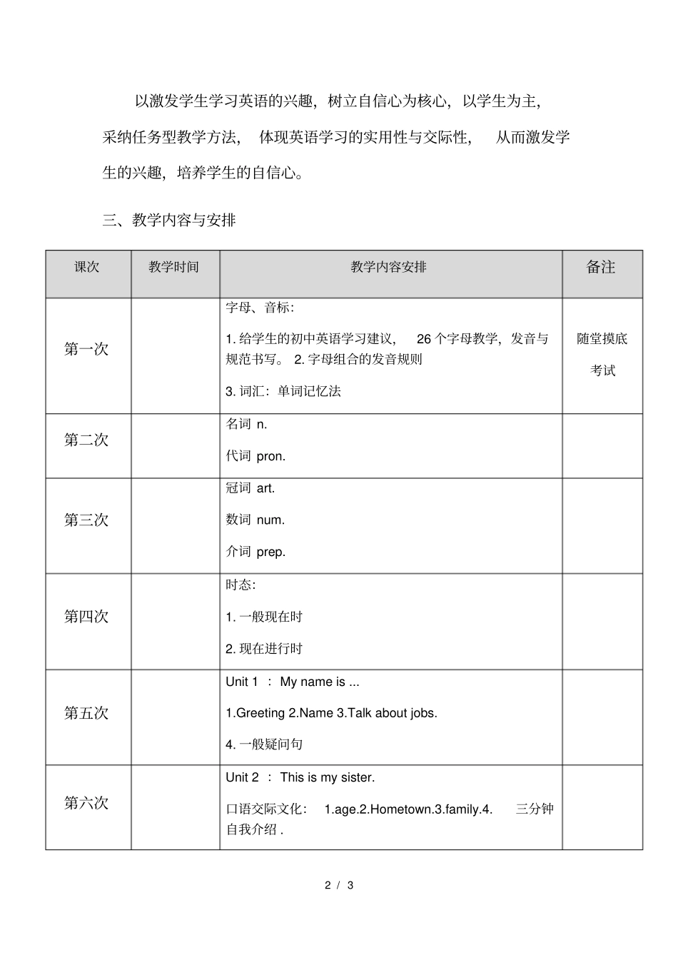 小升初衔接班英语教学计划_第2页