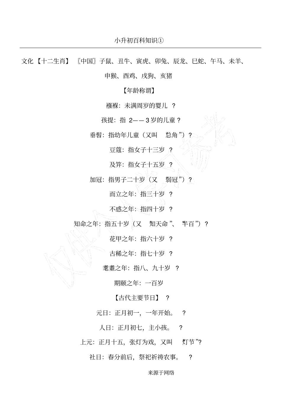 小升初面试百科知识2017_第1页