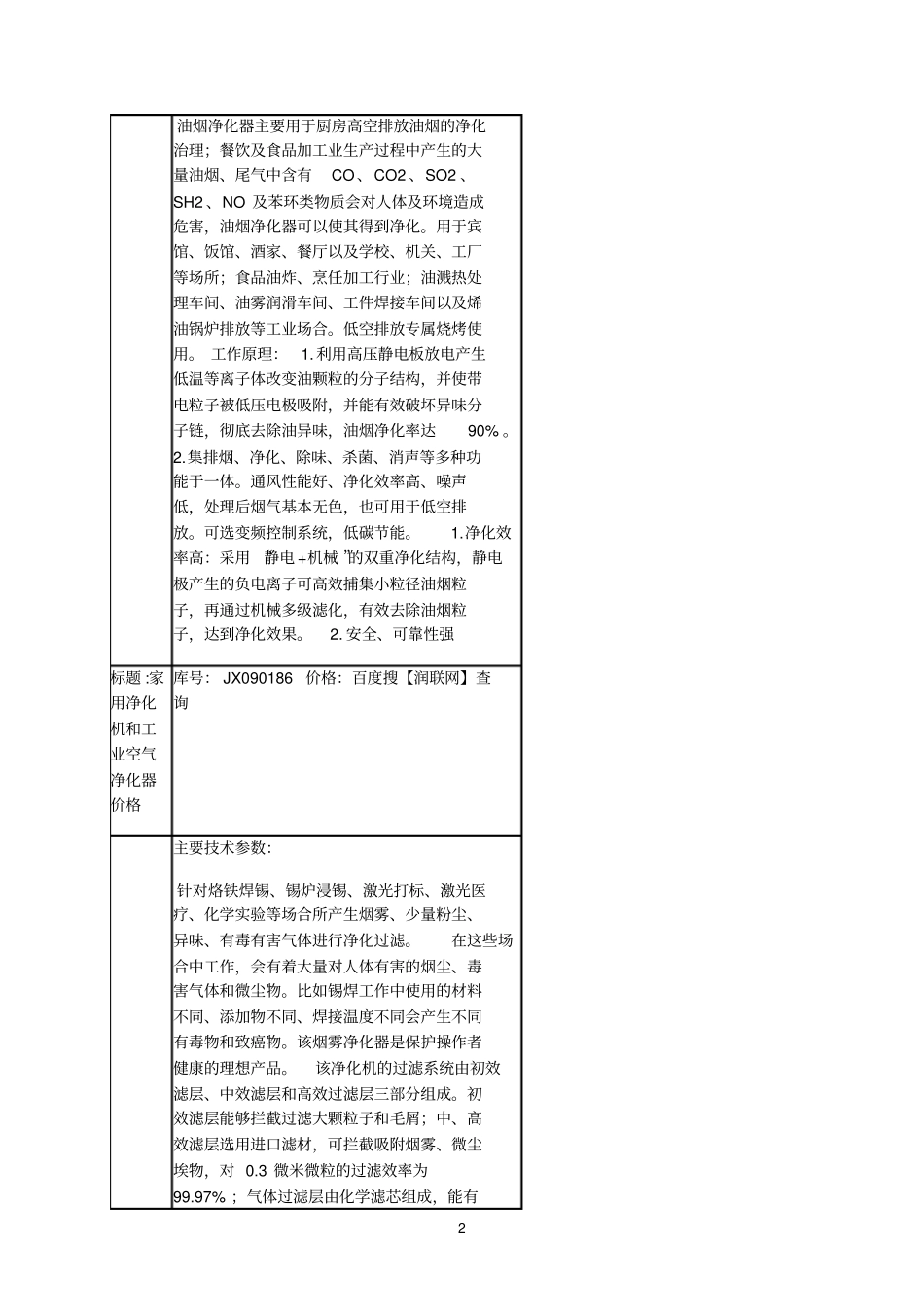 小型立式油烟净化机和水喷淋油烟净化器价格_第2页