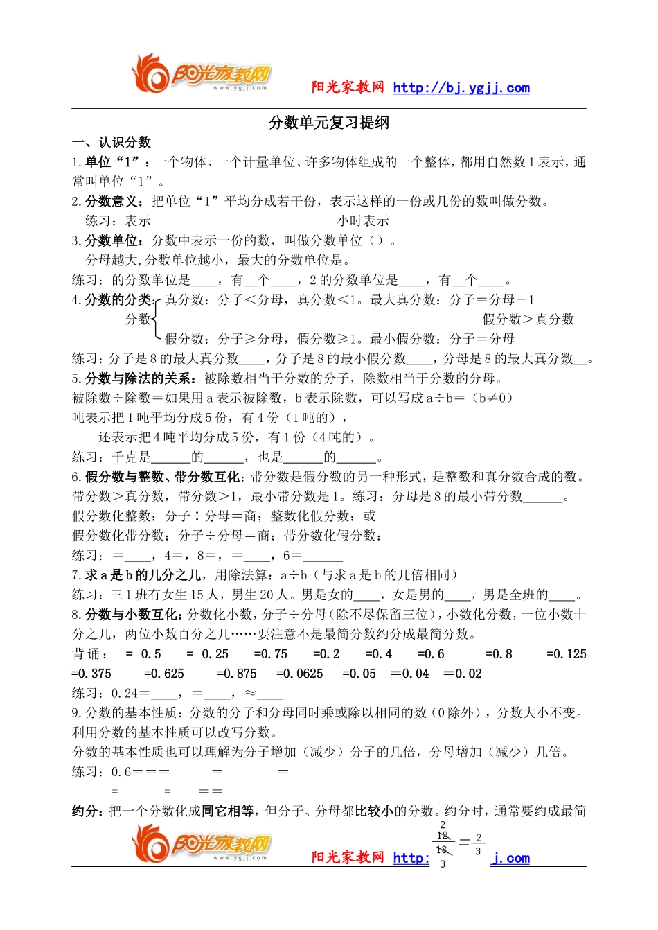 分数单元复习提纲[1]_第1页