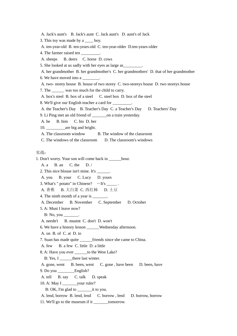 中考语法资料名词、代词_第2页