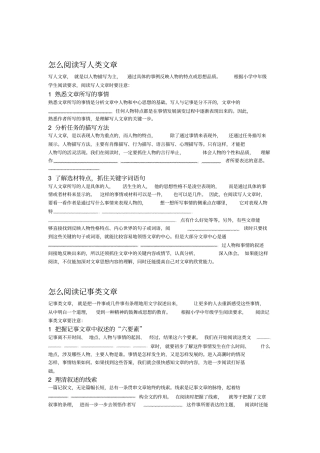 小学中年级阅读方法整理