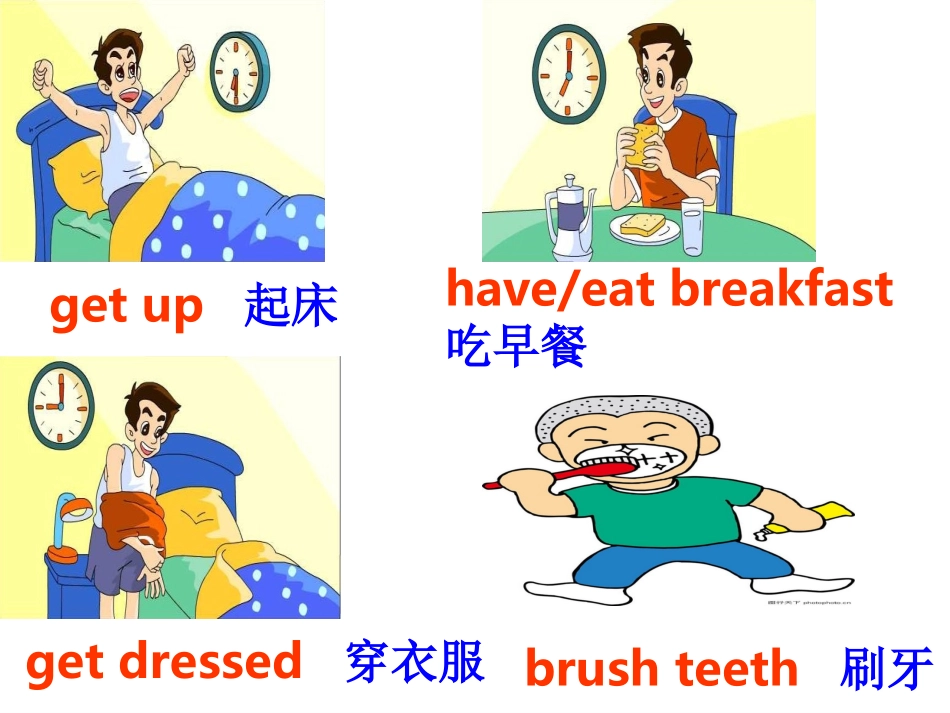 七年级新目标Unit_2_What_time_do_you_go_to_school_section_A_1课件(1)_第3页