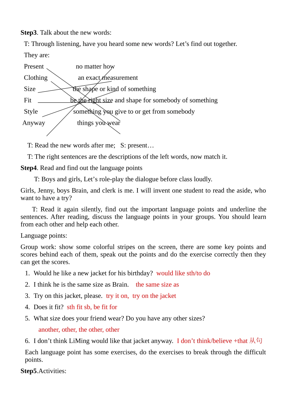 八年级英语新冀教版上Lesson15APresentforLiMing教案_第2页