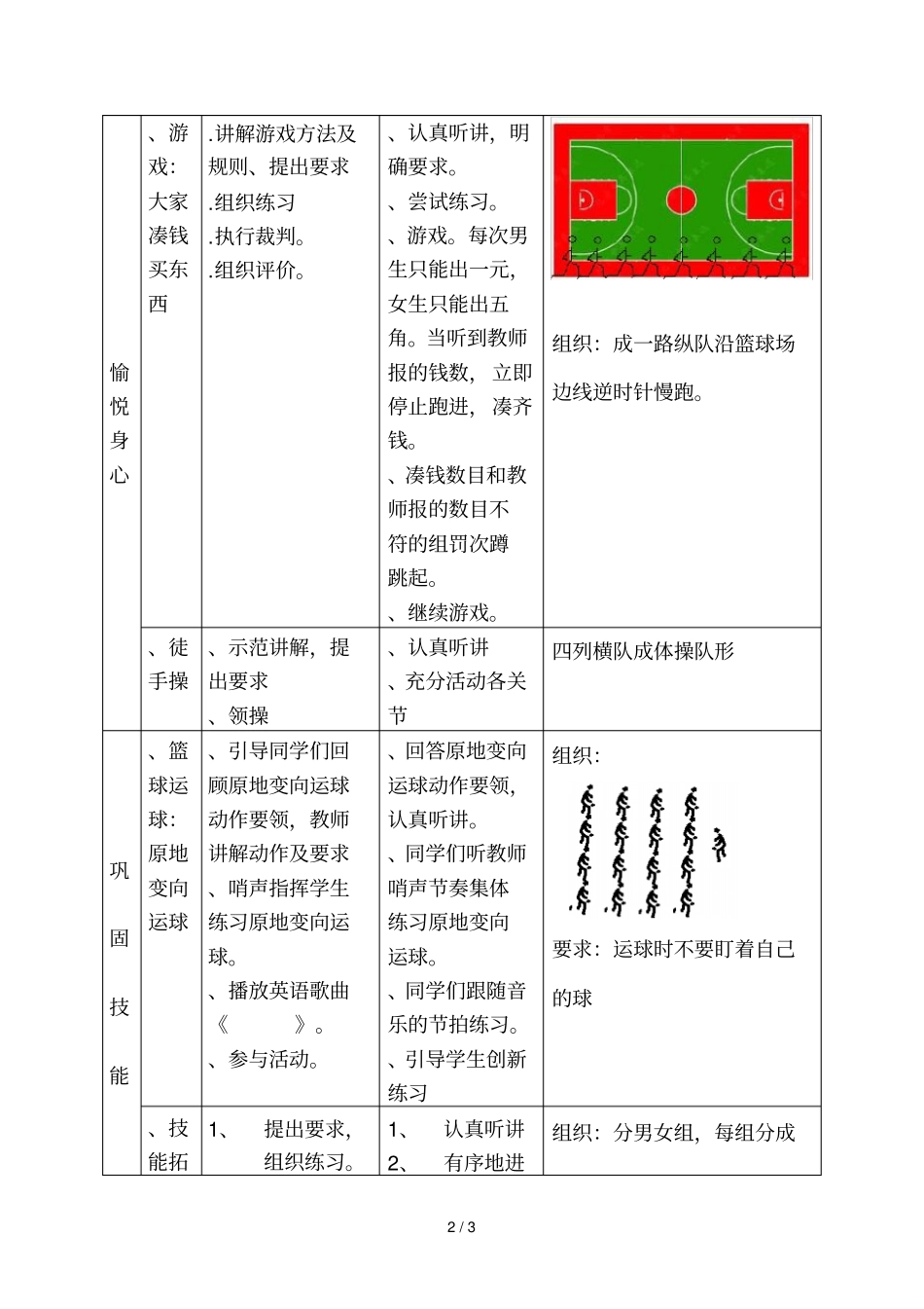 小学六年级体育与健康教学设计_第2页