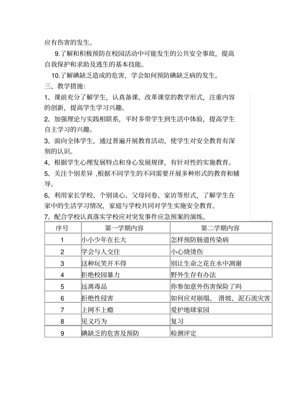 小学六年级地方课程教学计划安全教育、环境教育、传统文化_第2页
