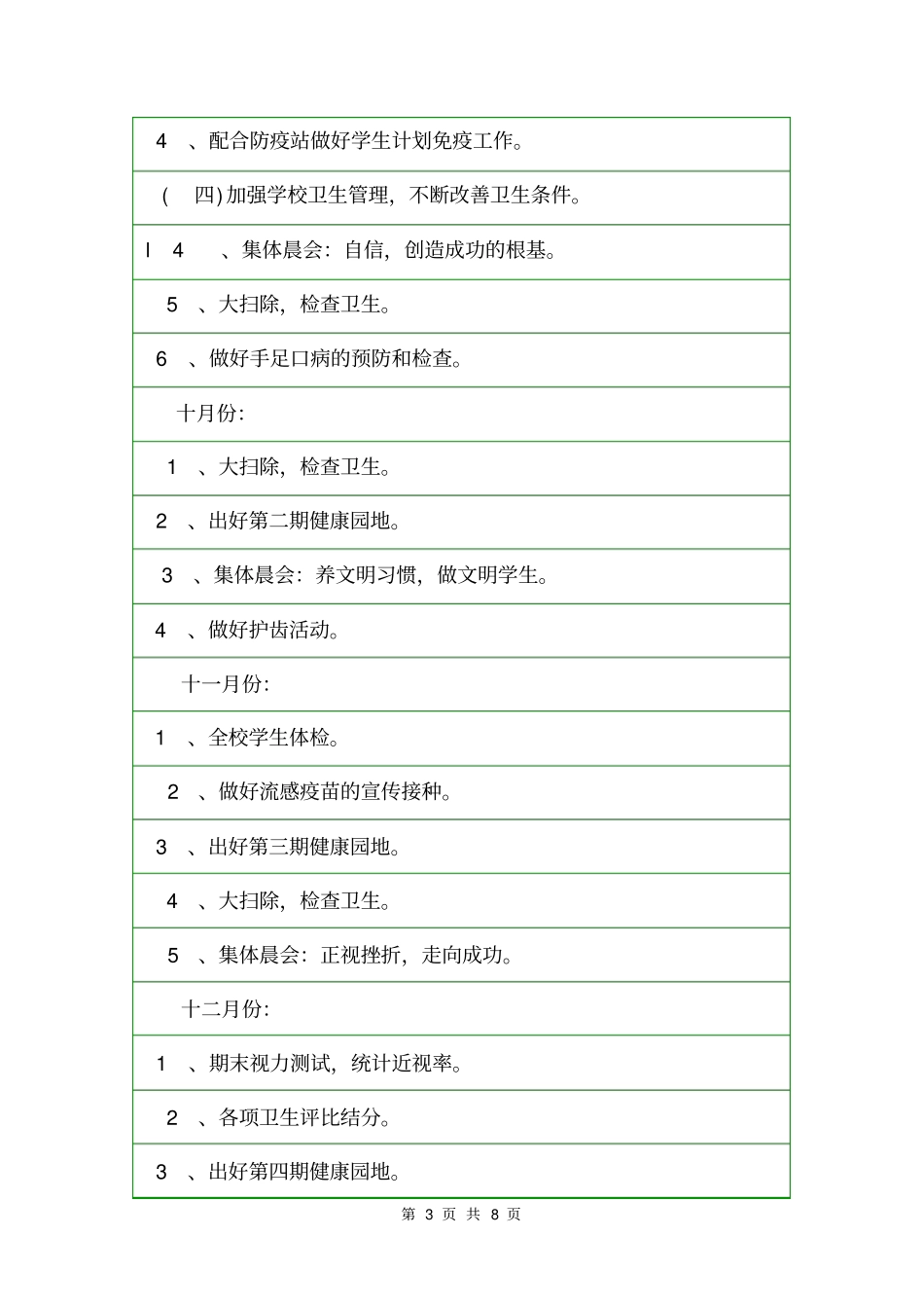 小学卫生健康教育方案活动方案_第3页