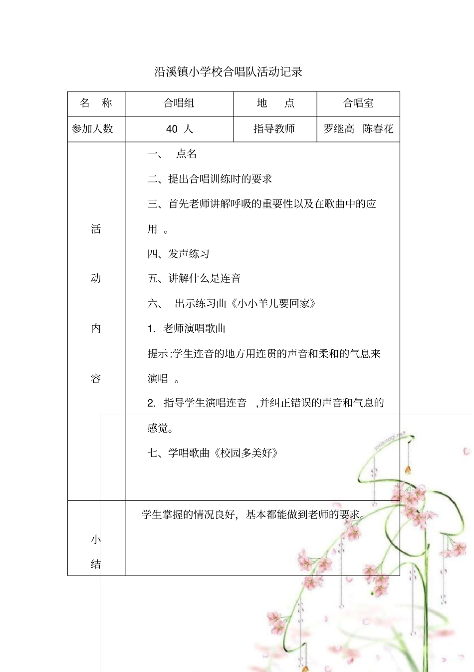 小学合唱队活动记录文本_第3页