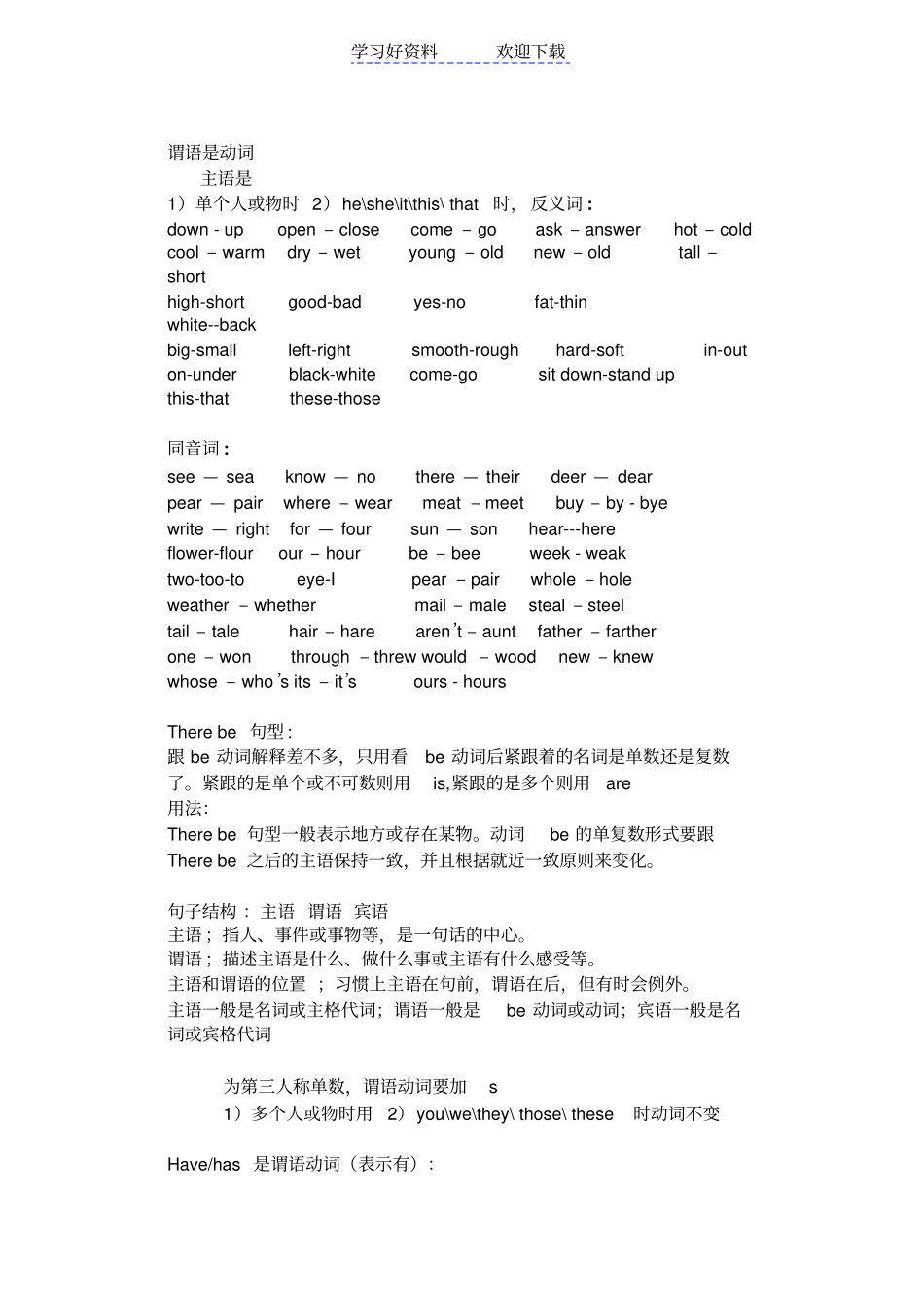 小学四年级牛津英语语法总结_第2页