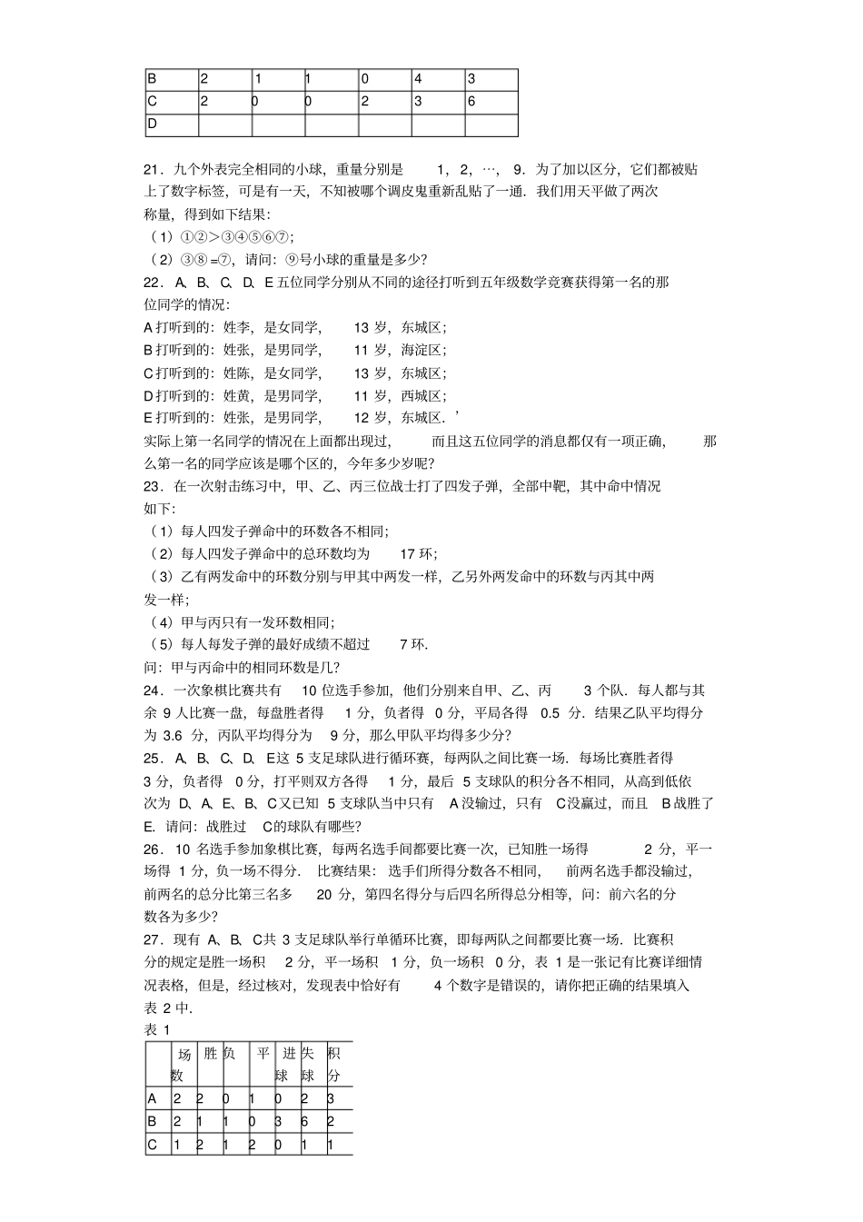 小学奥数思维训练-逻辑推理二通用版_第3页