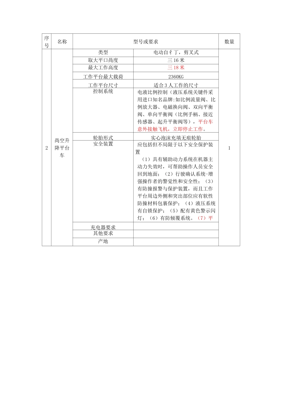 高空升降平台车技术规格书_第2页