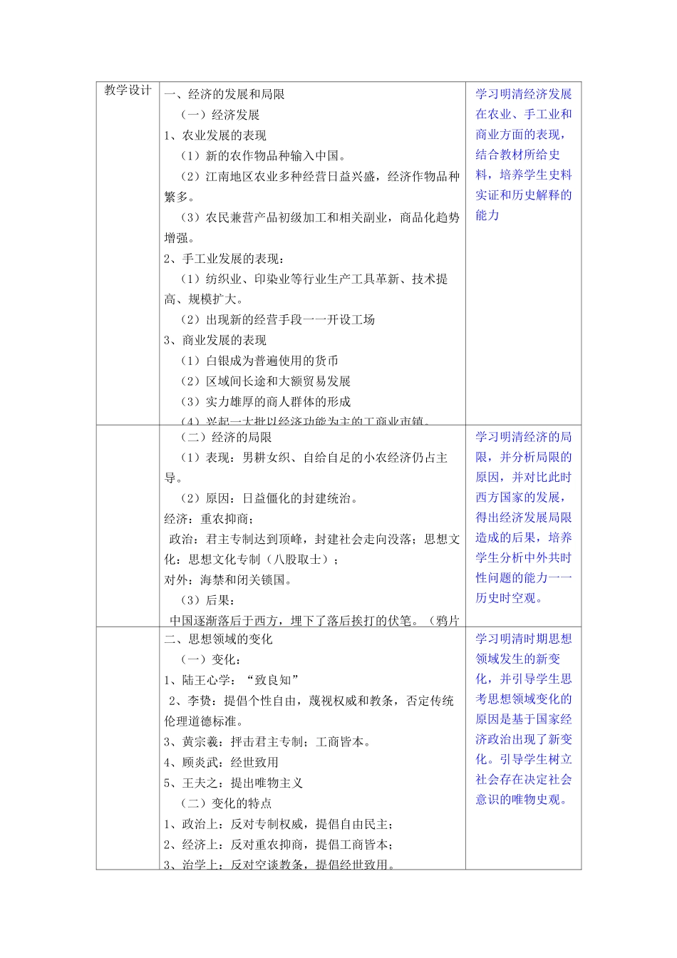 统编人教中外历史纲要上册第15课明清的经济与文化教案_第2页