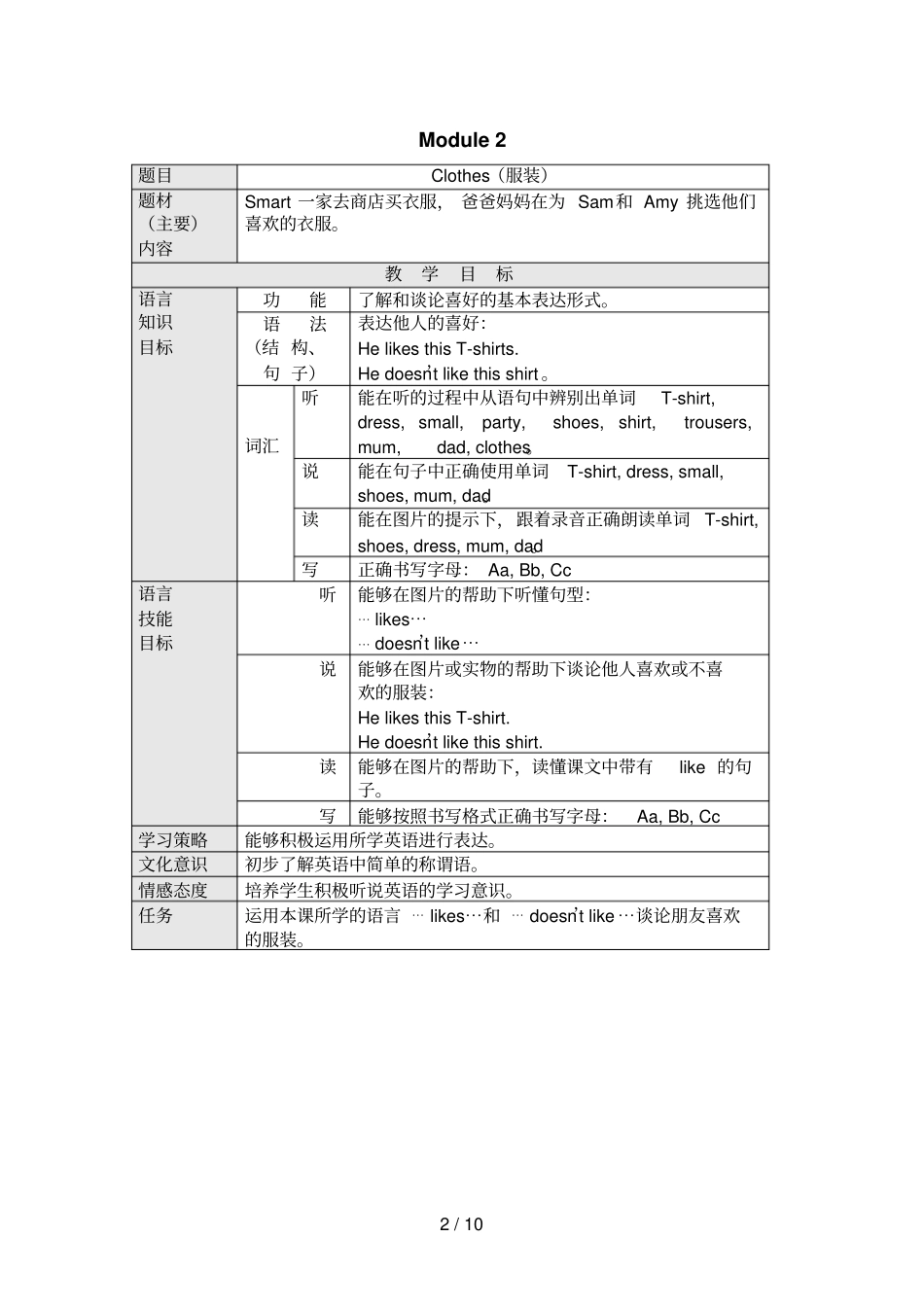小学教育外研社英语三册教学目标_第2页