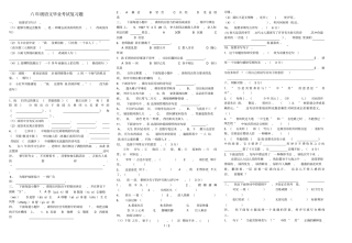 小学教育语文毕业试题