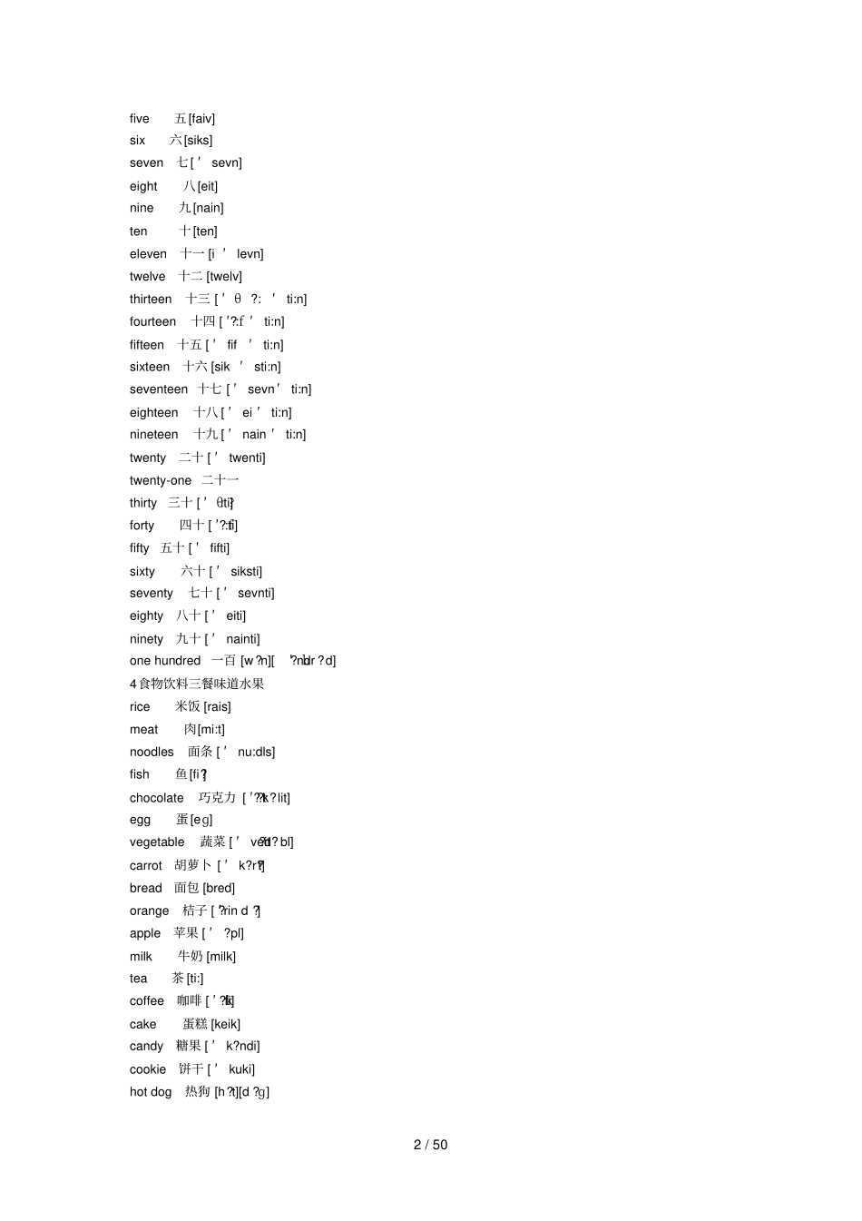 小学教育英语词汇含音标_第2页