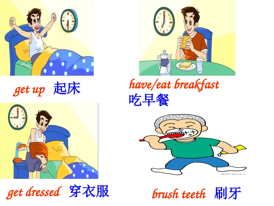 新目标英语七年级下unit2what_time_do_you_go_to_school课件_第3页