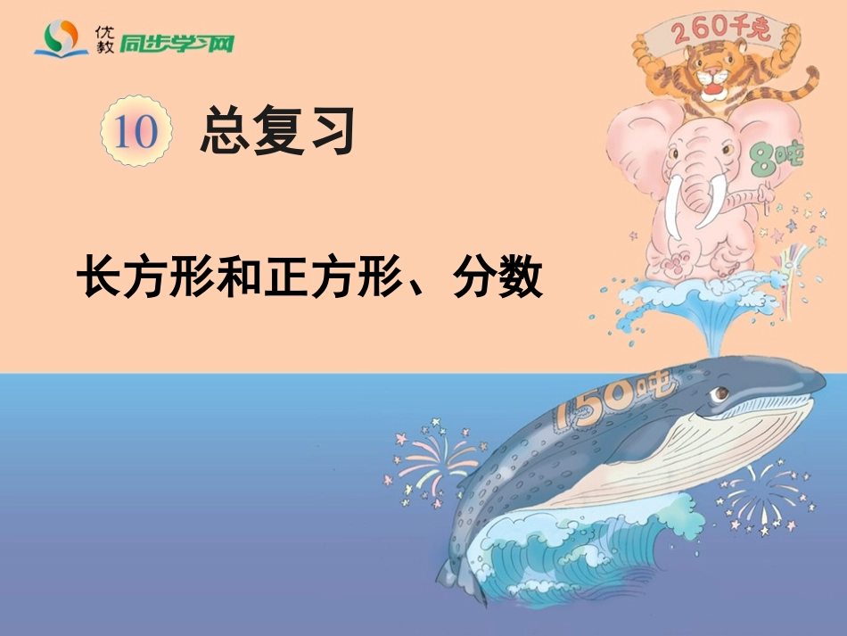 《总复习（正方形和长方形、分数）》教学课件_第1页
