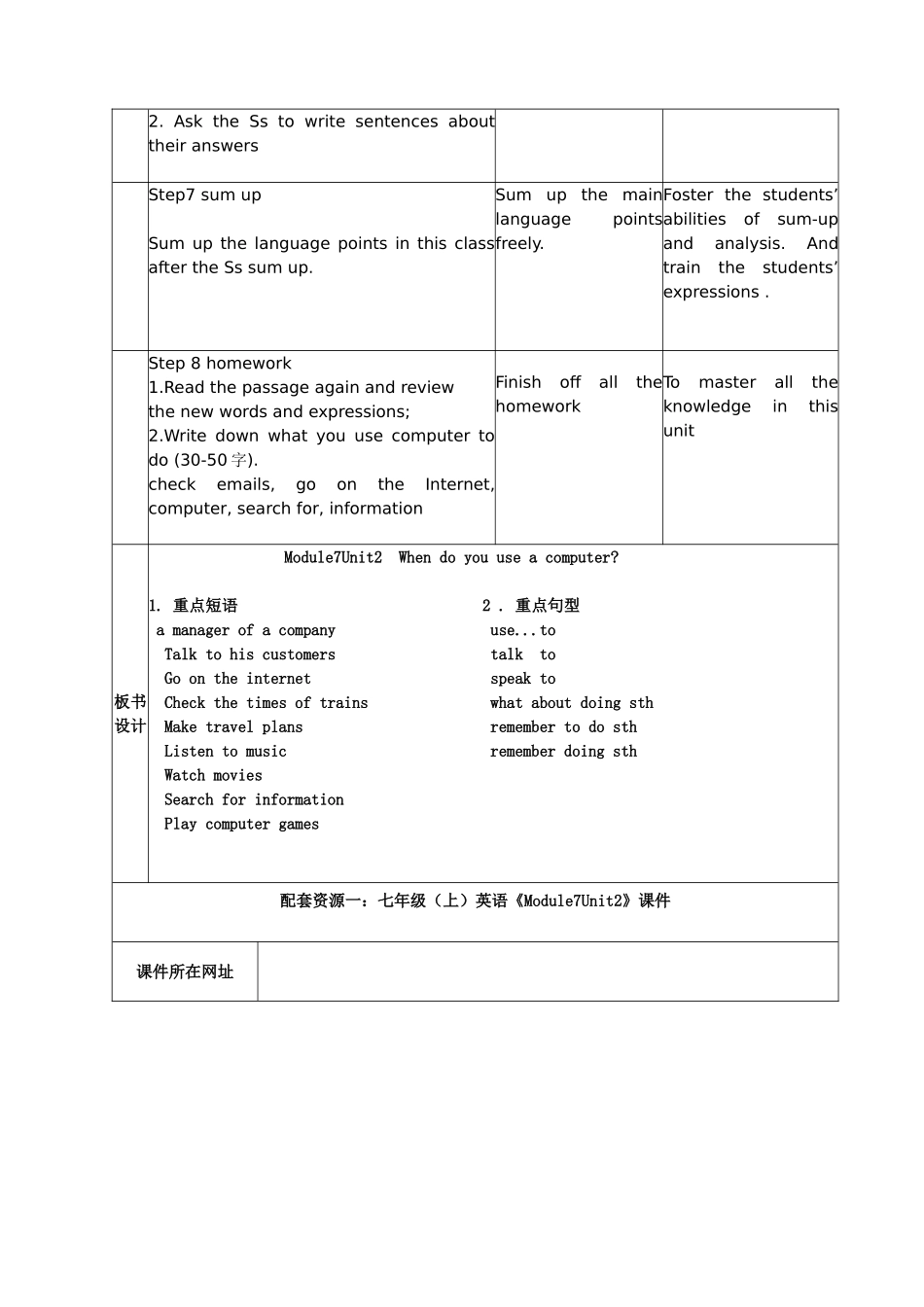 七年级英语Module7Unit2教学设计东兴陈丽华（网络教研）_第3页