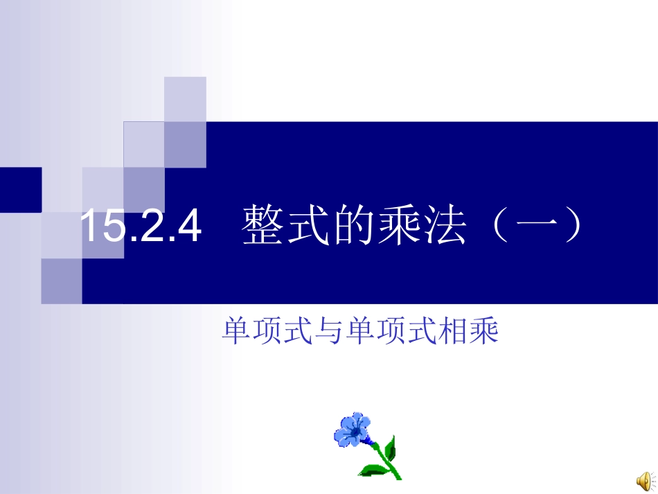 整式的乘法（一）这是我2006年做的一个PPT，欢迎找茬！_第1页
